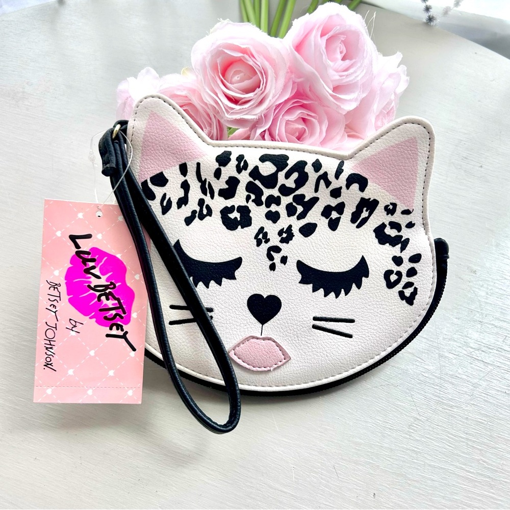 Black and White Cat Face Bag with Leopard Print